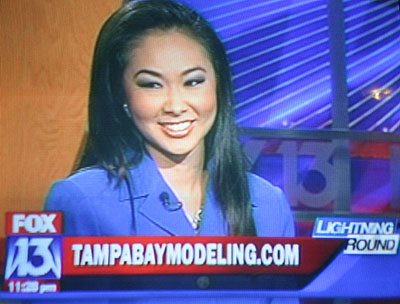 Tampa model and entertainer Ann Poonkasem on FOX 13's Lightning Round for Tampa Bay Modeling on April 24, 2008.